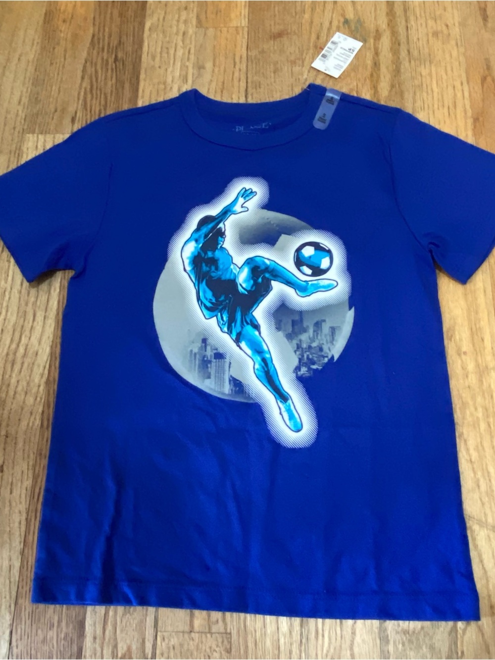 NWT The Children's Place Boys Blue Soccer Player Graphic Tee Size S 5/6